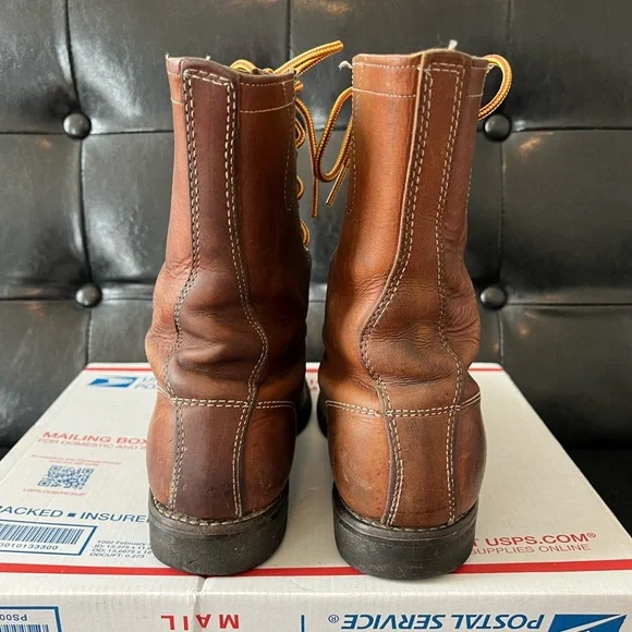 Vintage Chippewa Moc Toe Lace-Up Boots Made in USA Sz 9A - Picture 4 of 8